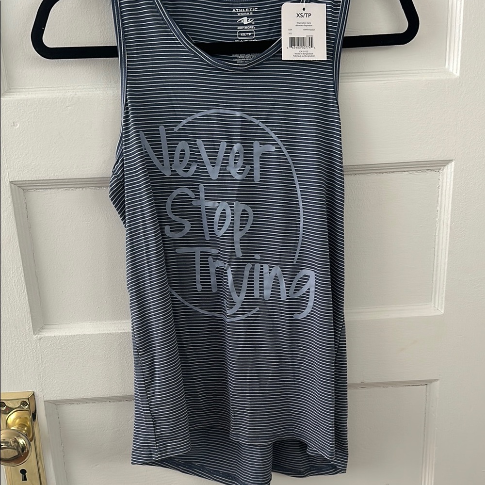 Athleta Blue Striped Women's Tank Top